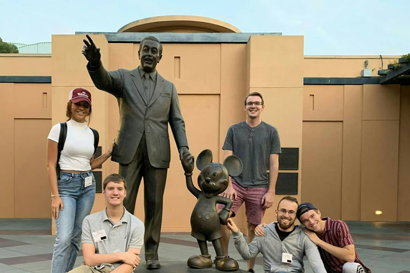 Five Taylor students completed internships in the Los Angeles area in the fall of 2019.