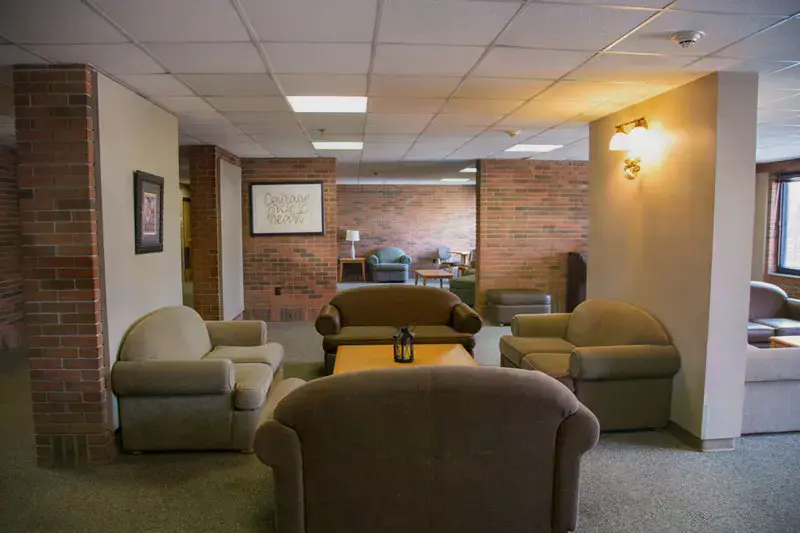 A roomy common area is a great place to meet up with friends