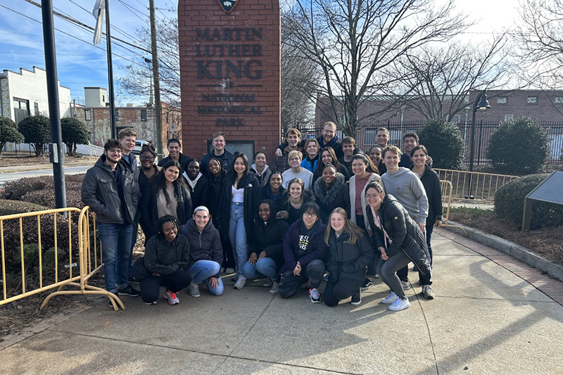 Group of students at the Martin Luther King National Historical Park.