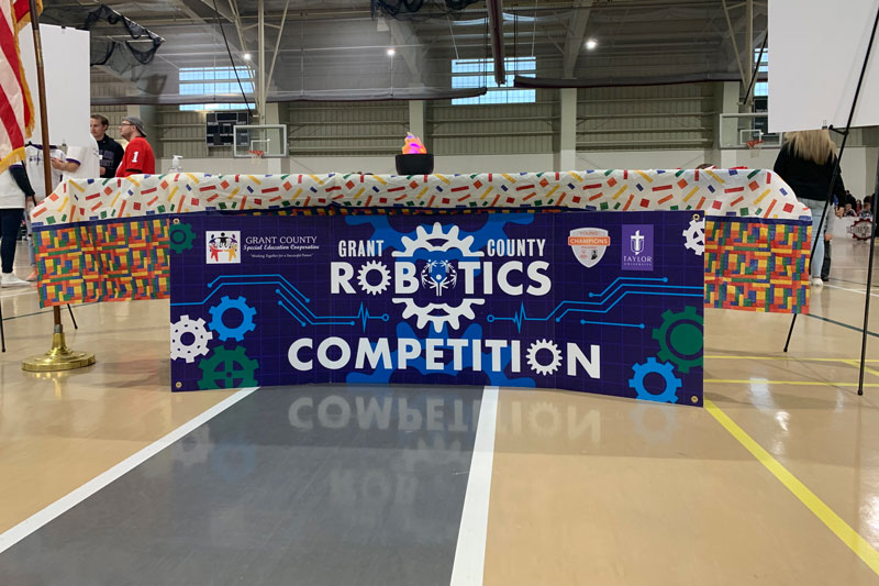 Welcome sign for Robotics Competition