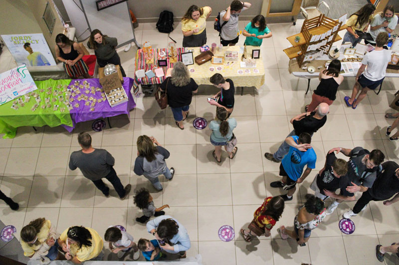 An overhead view of Shop the Loop in the LaRita Boren Campus Center