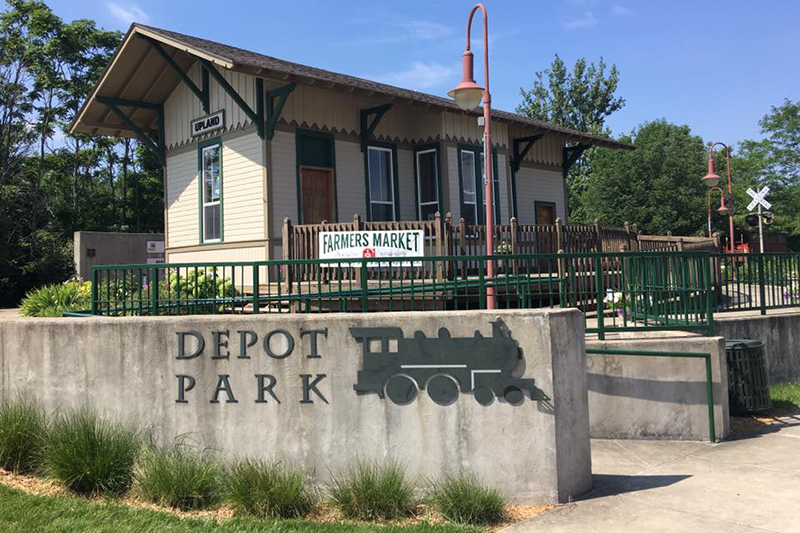 train depot in downtown Upland