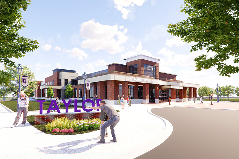 architect rendering of Taylor's new Welcome Center