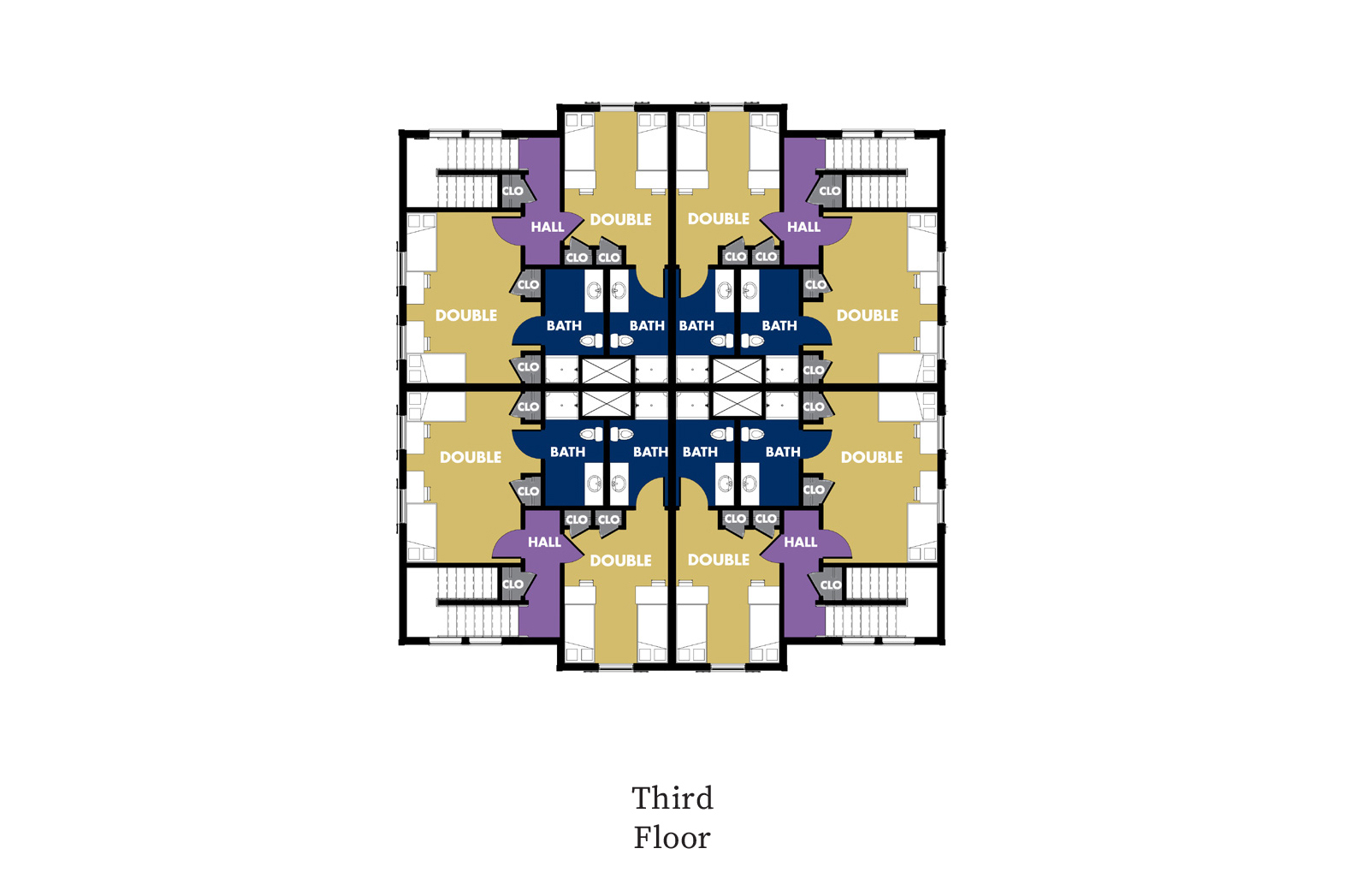floor plan for third floor of townhome