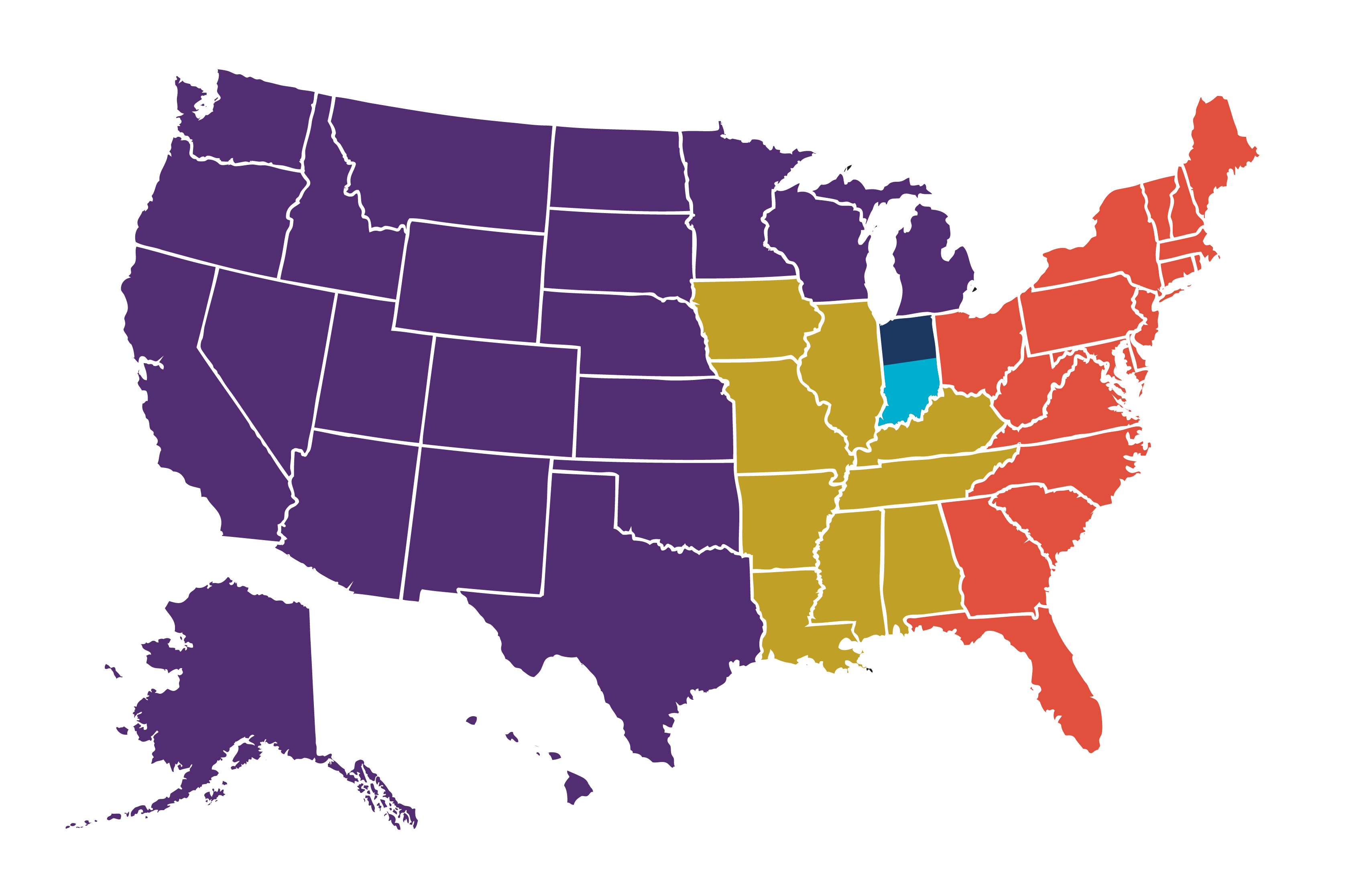 map of admissions counselors