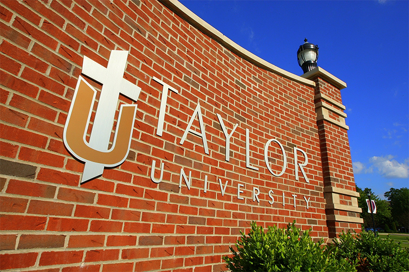 Taylor University Entrance Wall