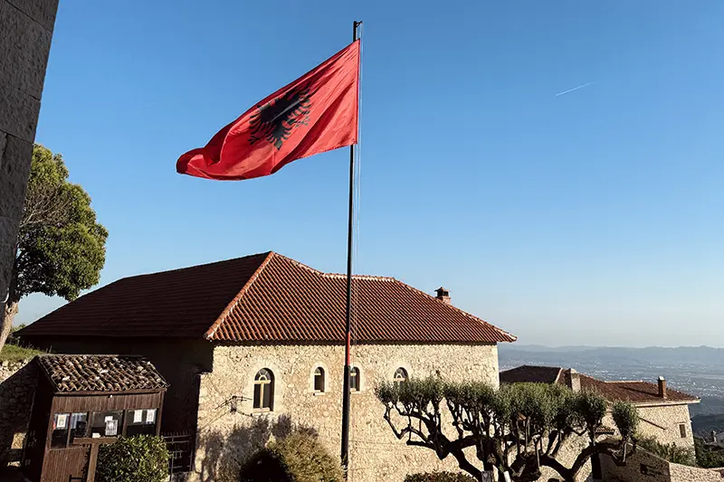 Albanian glad outside