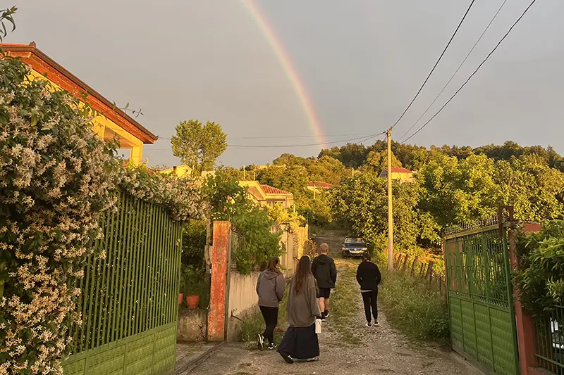 outside walk in albania