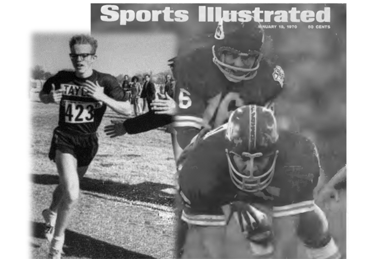 Sports Illustrated magazine cover featuring a collage of a cross-country runner and football players in action, dated January 19, 1970.