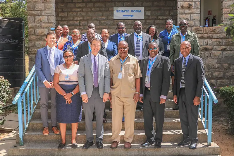 Michael Lindsay and Daystar leaders standing outside