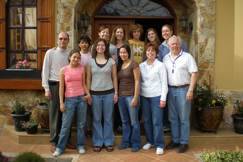 group of students in ecuador