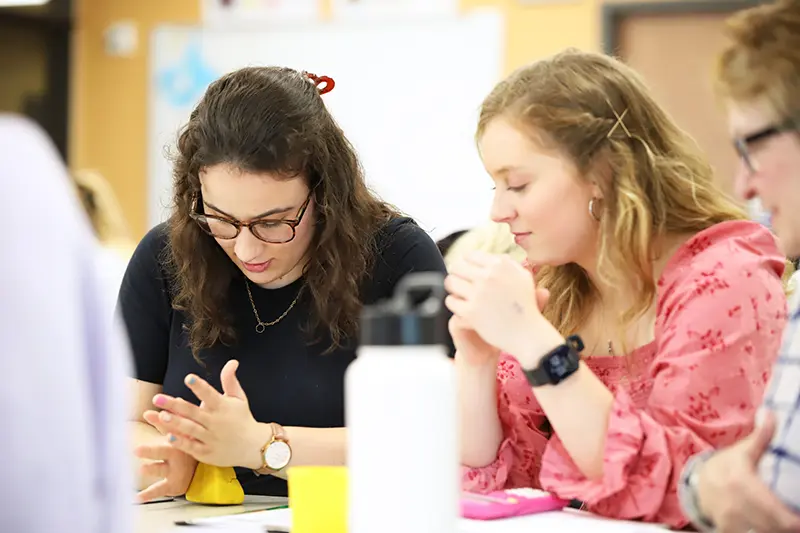 students working with play-doh