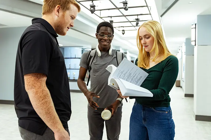 students on film set