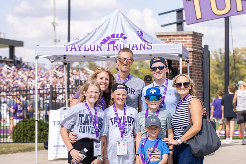 family at homecoming