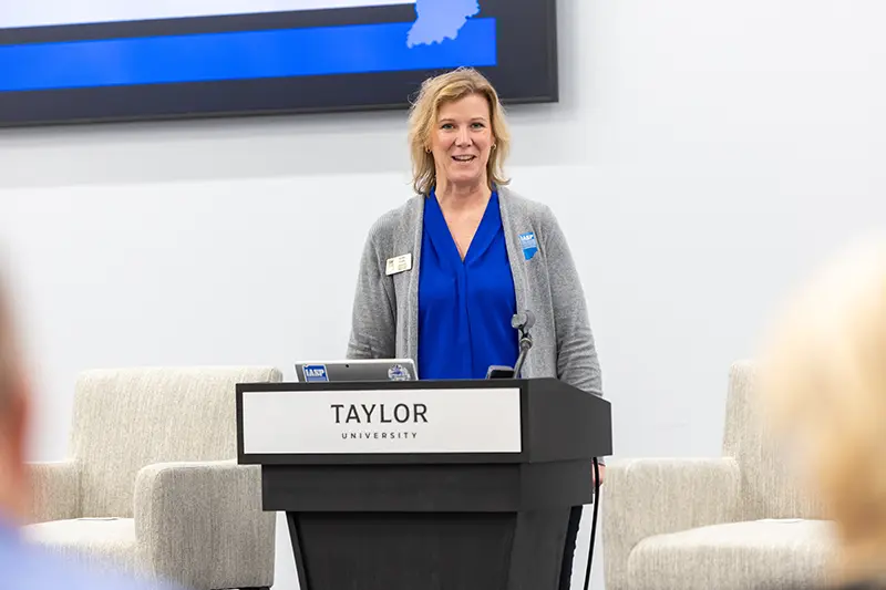 Woman speaks at IASP meeting