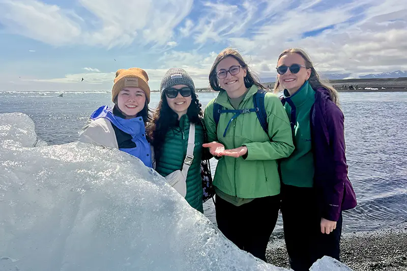 four girls at iceberg