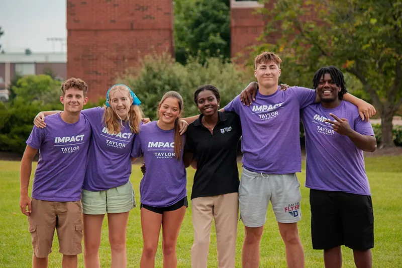 Impact camp students standing outside