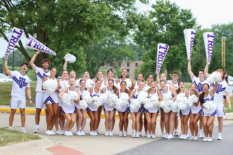 cheerleaders at welcome weekend